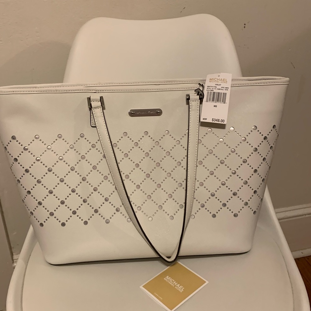 Michael Kora large white tote
